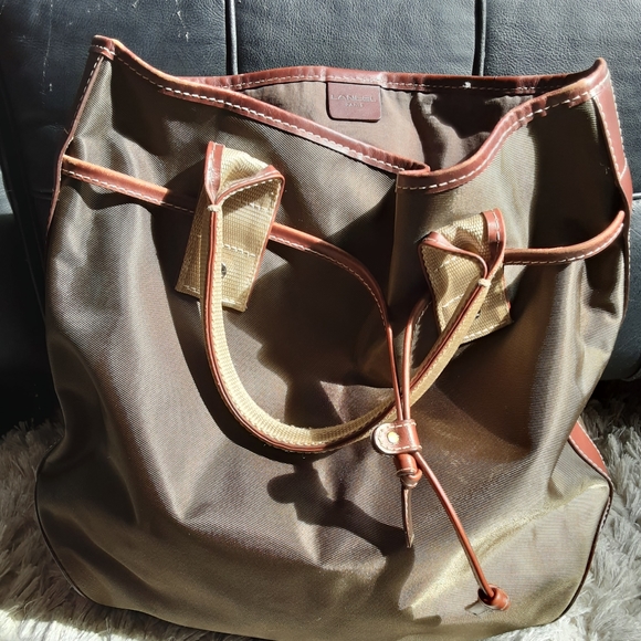 Lancel nylon and leather tote - Picture 3 of 5